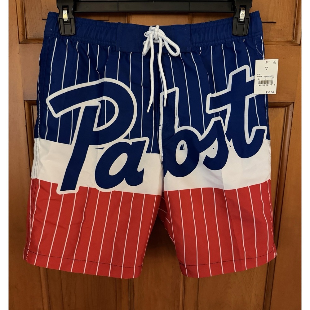Men's Pabst Blue Ribbon Swim Trunks Size Small NWT